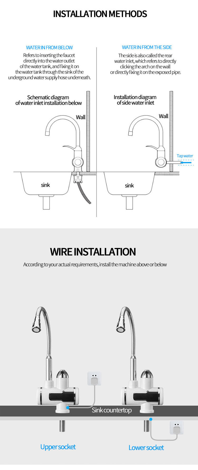 Factory direct sales of smart electric water faucet, instant heating type, rapid heating, digital display electric water heater faucet pic 40