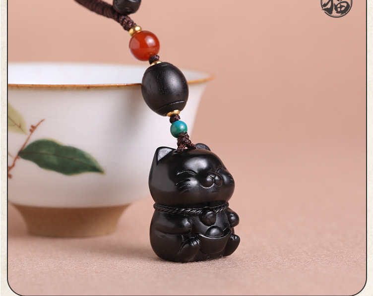 Creative, personalized and cute ebony keychain pendant, plush cat, creative small gift, car key pendant pic 23