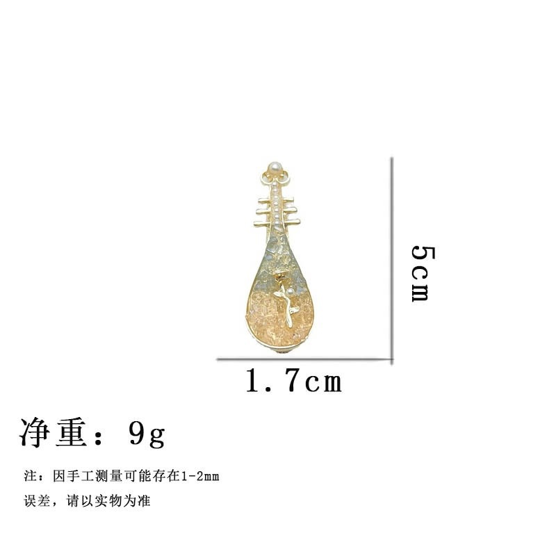 国风玫瑰花琵琶发夹高级感小众侧边夹夹子古风发卡复古头饰发饰女详情1