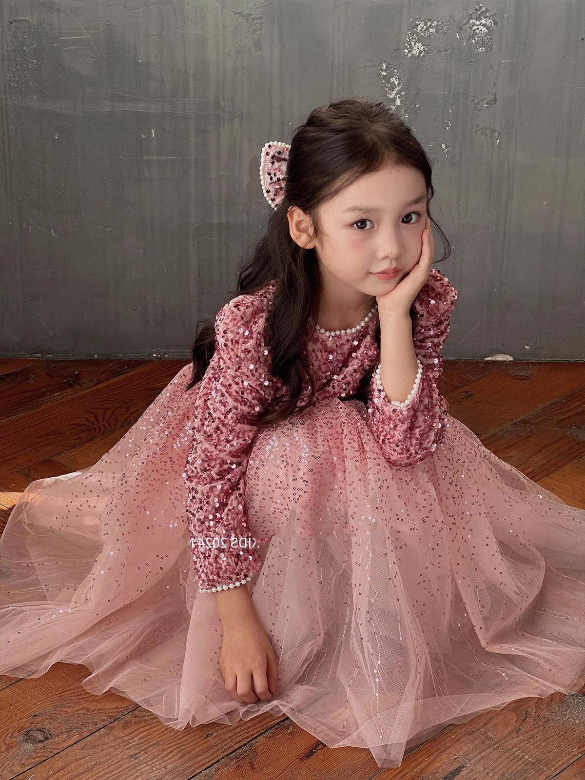 女童裙子亮片头纱加绒加厚超仙公主裙连衣裙2025冬装新款外贸童装详情19