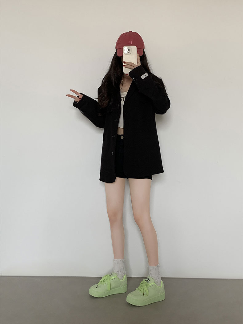 多巴胺红色厚底板鞋女2024新款miu系带小白鞋~春夏秋冬季春运动鞋详情12