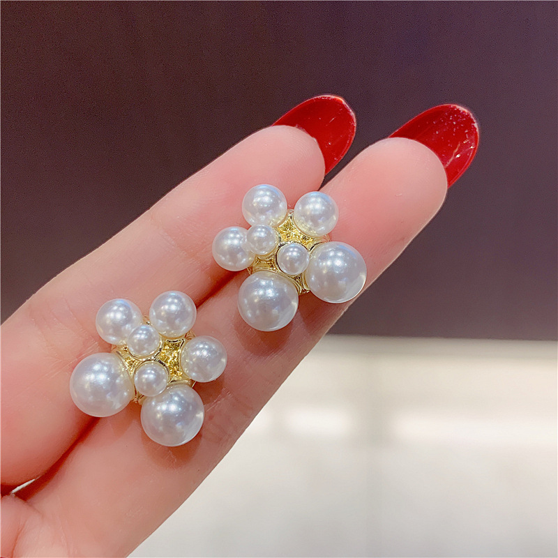 高级感法式复古珍珠不规则耳环精致轻奢小众设计气质简约韩版耳钉详情6