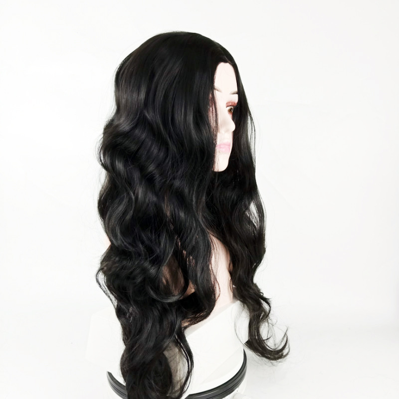Una pieza peluca de reemplazo de cabello mujer corte medio cabello rizado cabello largo ondulado cabello largo alta temperatura peluca de seda headset fabricante en stock al por mayor pic 12