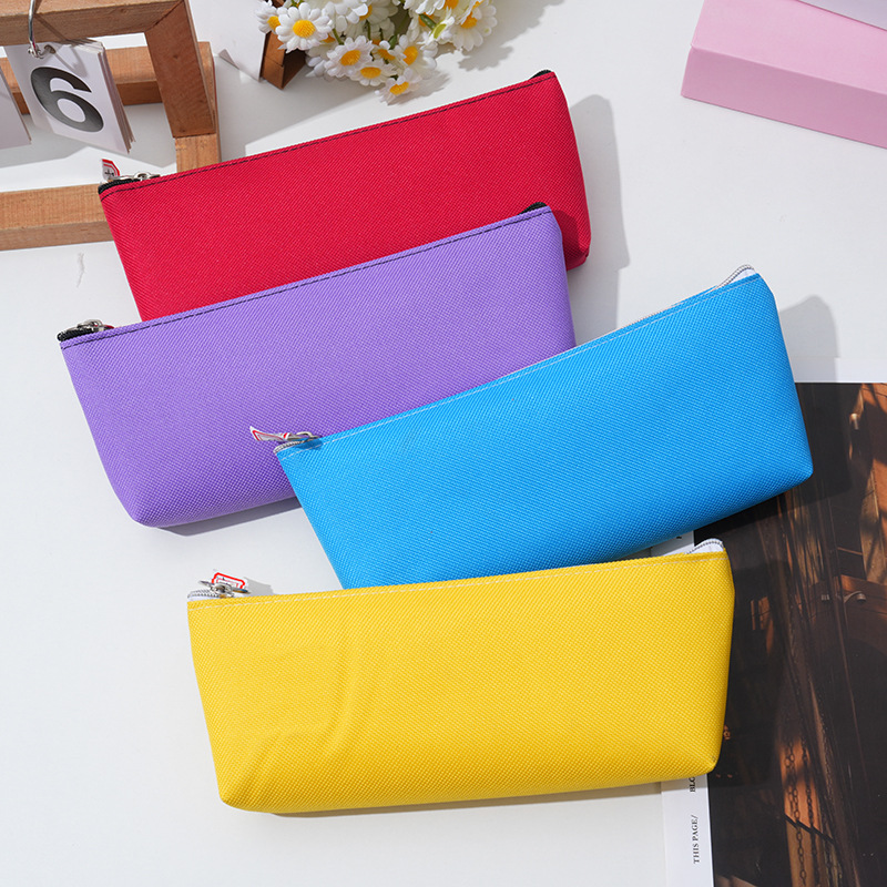 Factory direct sales of new leather grid coin purse, simple storage, popular and durable pen case pic 2