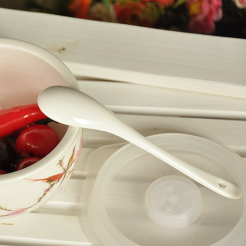 zakka批发 韩式实陶瓷勺 杯子配件 调羹/搅拌勺 咖啡勺子详情7