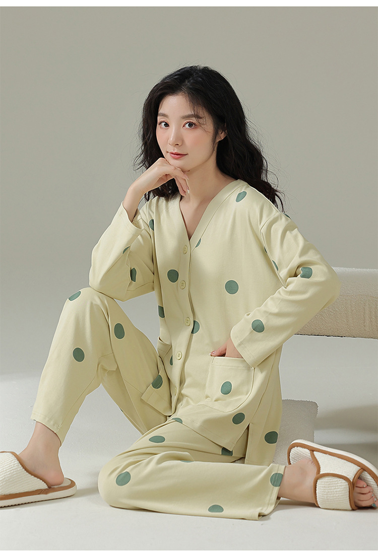 睡衣春秋季女款纯棉长袖家居服2023年新款春秋款可外穿套装详情9