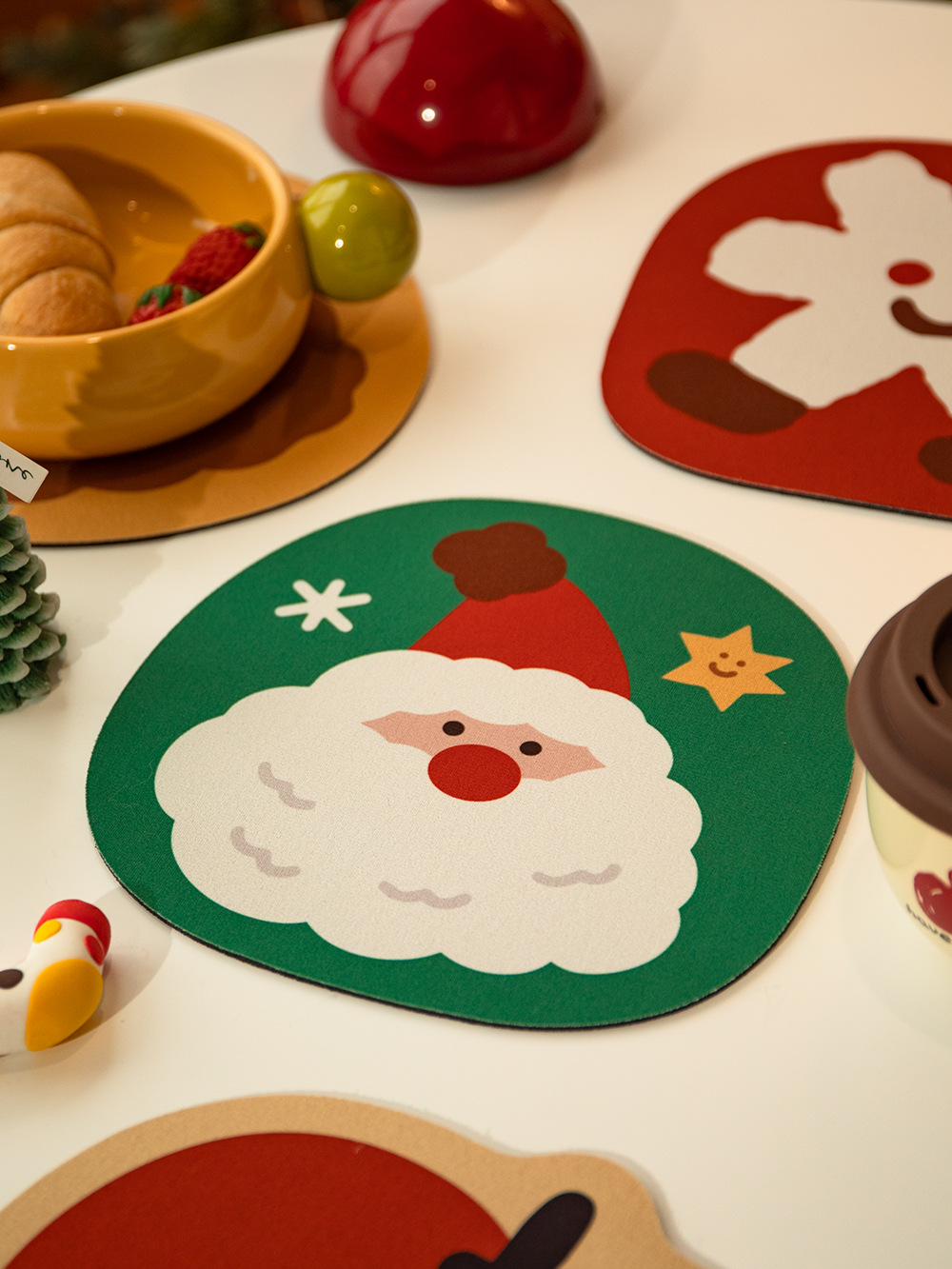 圣诞节老人硅藻泥隔热垫防烫垫桌垫多功能鼠标垫台面垫子布置用品详情18