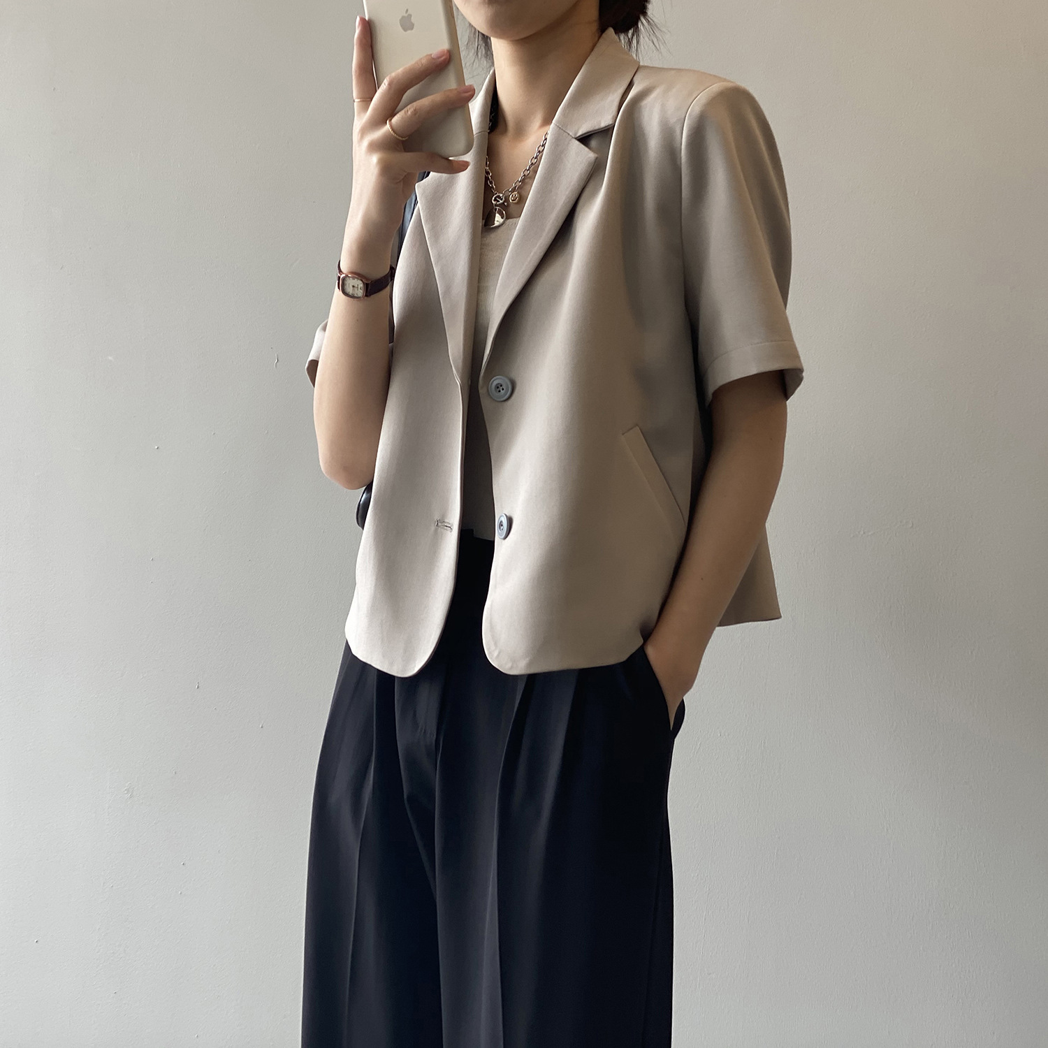 Yanshuang Solid Color short-sleeved blazer for women 2022 Summer New Korean Style loose and elegant short jacket 80158 pic 30