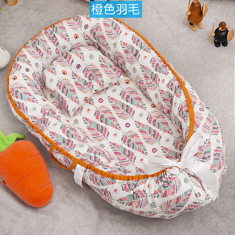 Cross-border exclusive folding, detachable and washable portable anti-pressure crib, midbed bionic fully detachable baby pillow crib pic 45