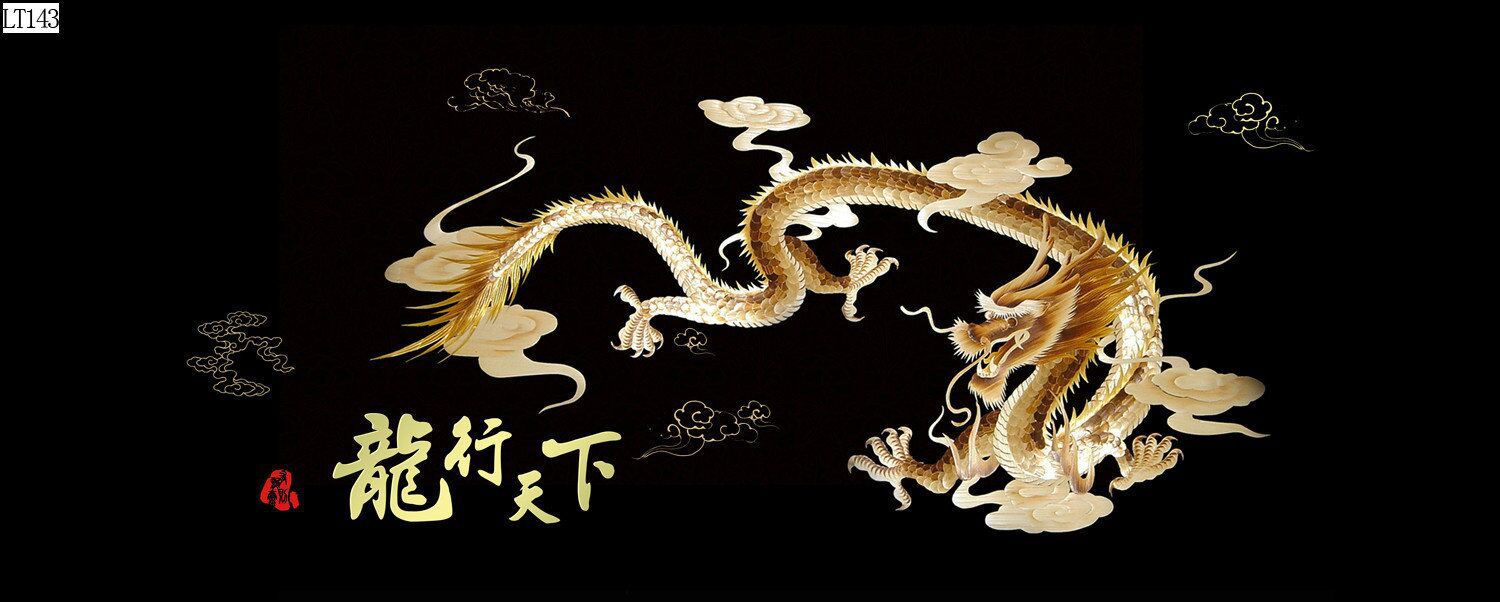 Fish tank aquarium decorative landscape background painting, pp material without glue, dragon background painting, two dragons playing with a pearl, dragon Roaming the world painting pic 36