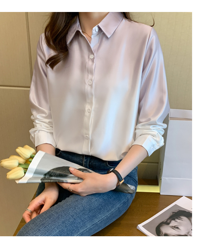 2024秋新款设计感渐变衬衣个性长袖气质百搭宽松显瘦时尚女式衬衫详情6