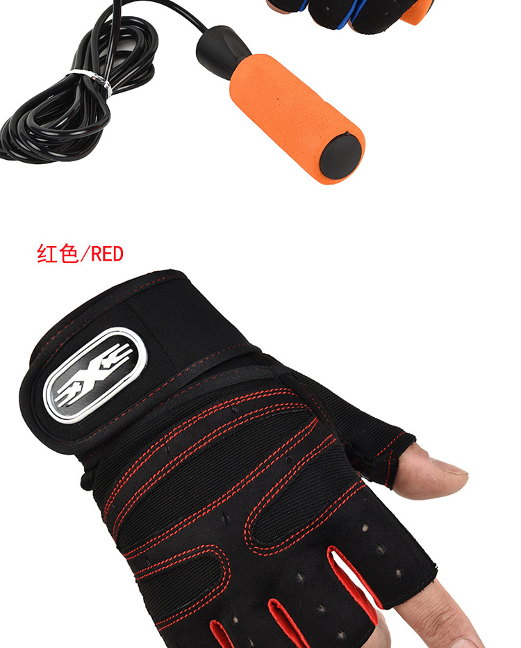 Fitness gloves, half-finger anti-slip breathable for men and women, summer weightlifting hand guards, dumbbell equipment training, long wrist guards, cycling gloves pic 10