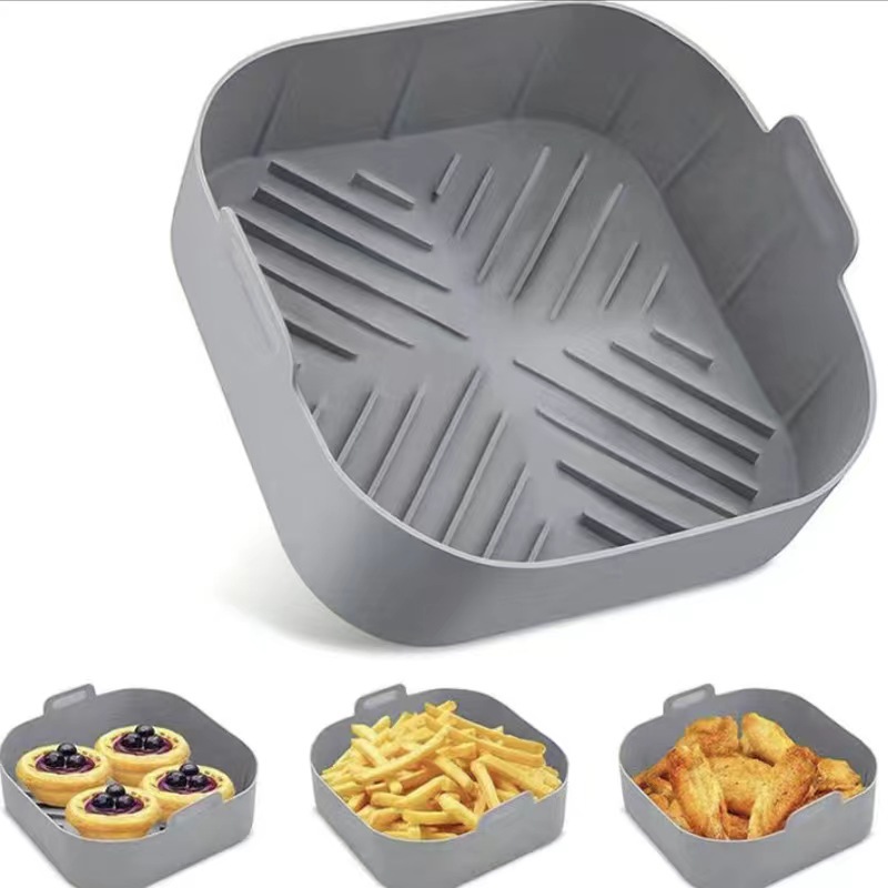 Air Fryer 空气炸锅方形硅胶烤盘食品级可重复使用硅胶空气炸锅篮详情3