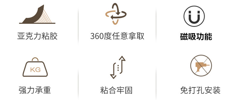 Circular magnetic hook, strong magnetic attraction, remote control, storage, simple sink cover, fixed Japanese-style pic 4
