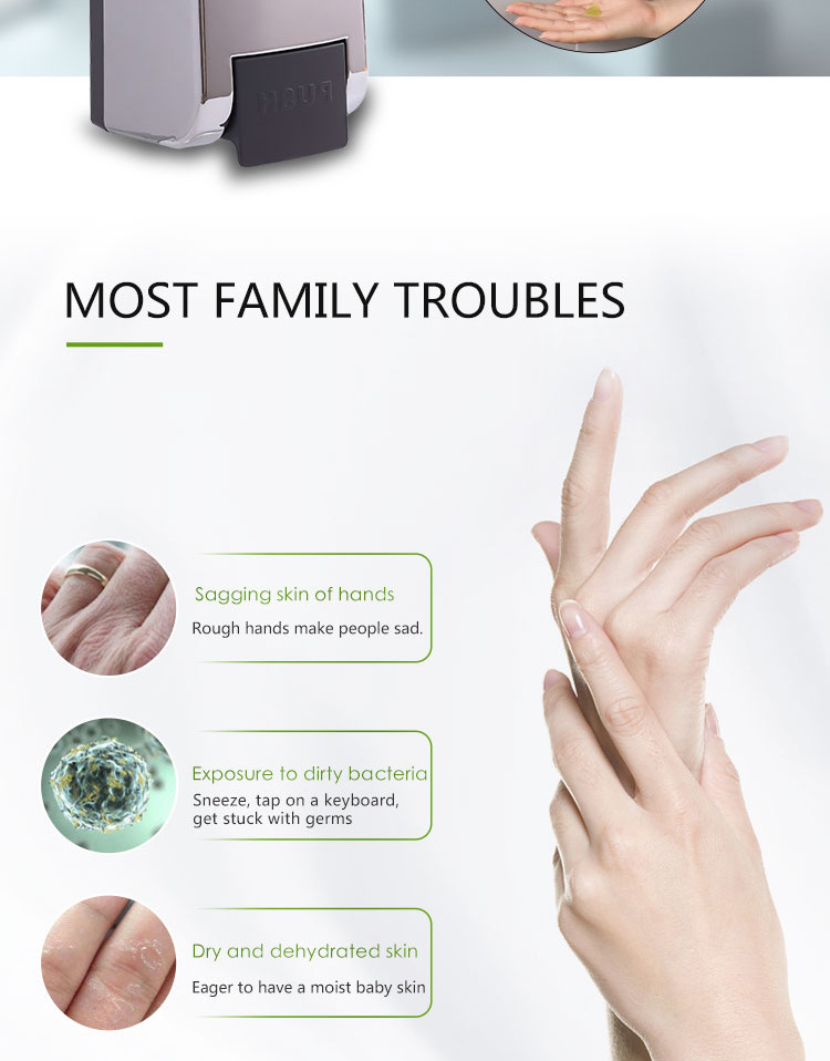 Wall-mounted plastic soap dispenser for the bathroom, manual plastic soap dispenser, water drop manual soap dispenser, 600ML press pic 35