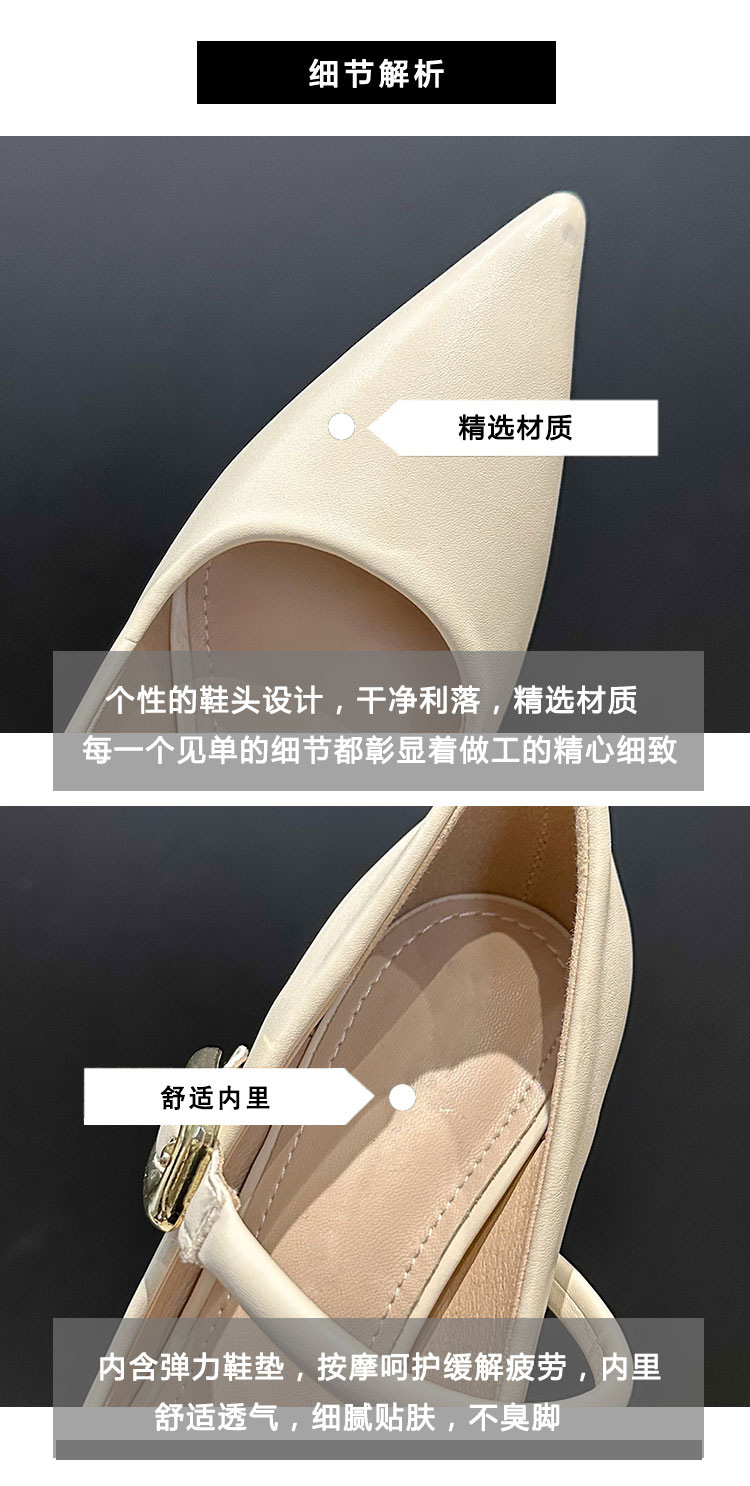 时装单鞋2024春秋外穿尖头粗跟皮带扣高级感气质通勤工作时装鞋女详情3