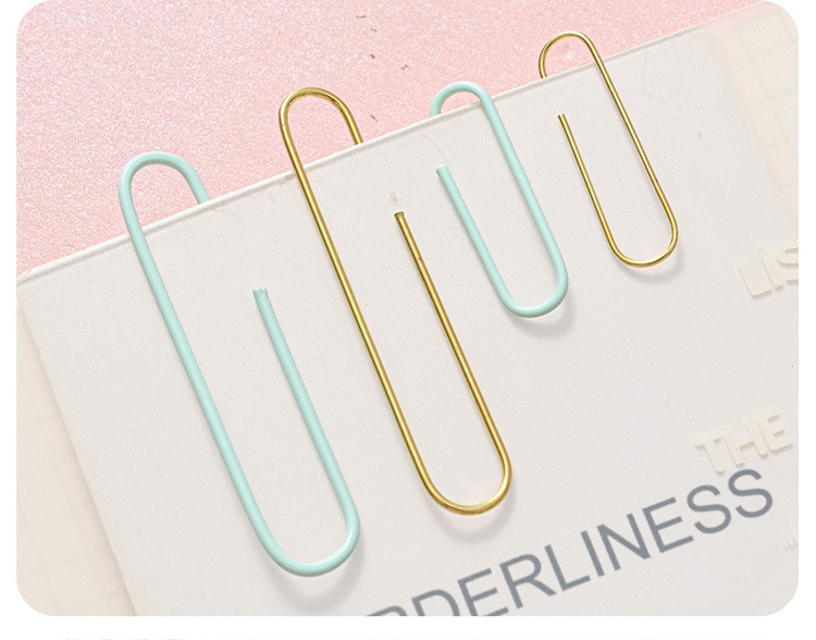 Macaron-colored large flat four-compartment box, golden stationery set, book holder, thumbtack, paperclip combination, small stationery set pic 7