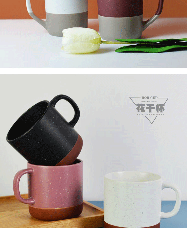 Simple cork bottom mugs, printed water cups, advertising ceramic cups, opening event gift cups, colored glazed coffee cups pic 12