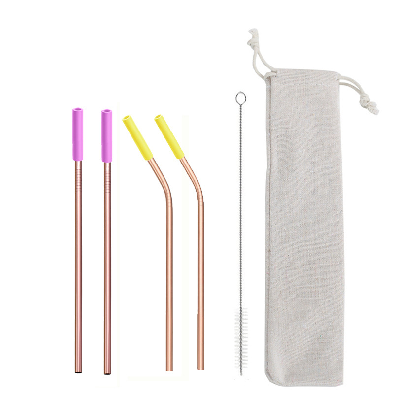 SWEN0 portable stainless steel straw set, flexible and easy to clean, beverage straws exclusively for Amazon, portable, easy to clean, reusable stainless steel straws, can be equipped with a velvet bag for outdoor and household use pic 4