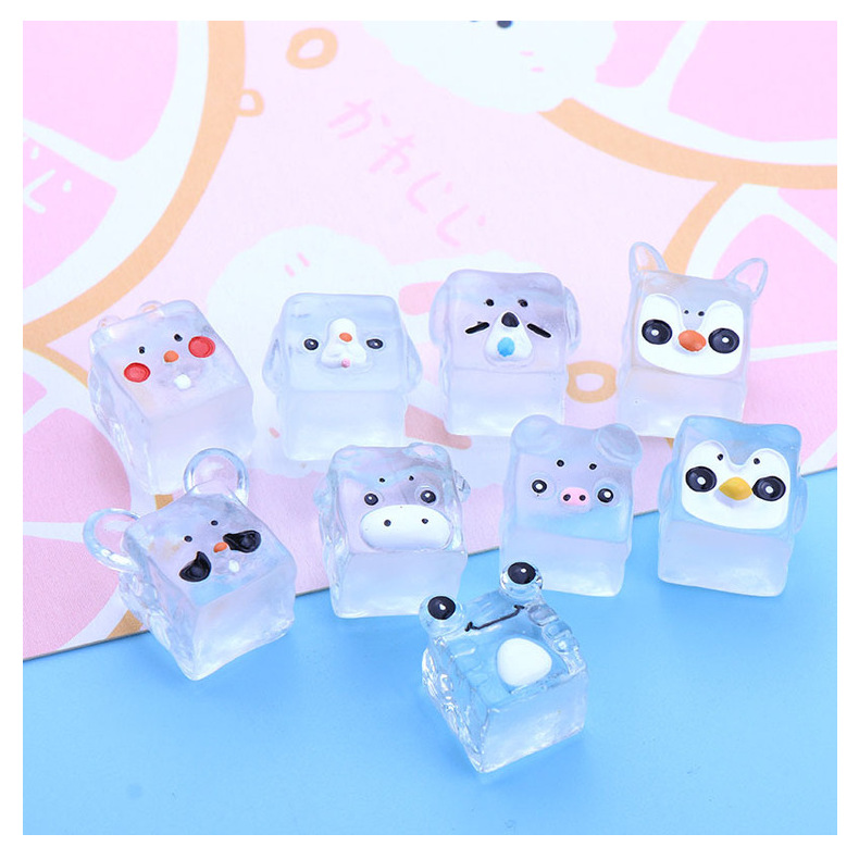 卡通夜光动物冰透冰块 diy奶油胶发夹立体材料 冰箱贴树脂小配件详情15