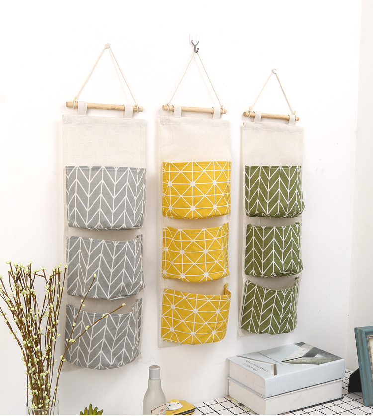 棉麻防水收纳挂袋悬挂式多层挂兜布艺门后杂物储物袋收纳袋详情8