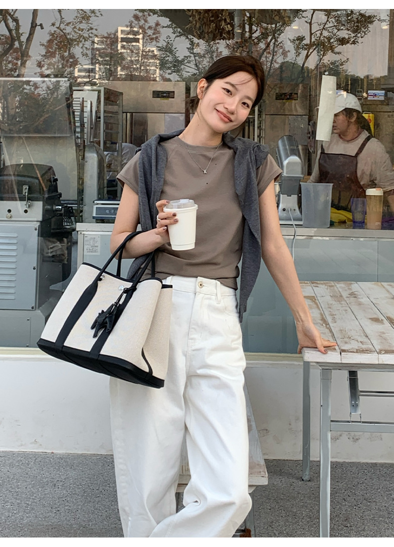 【7色可选】圆领净版短袖T恤女2025春夏新款韩版休闲百搭上衣T026详情27