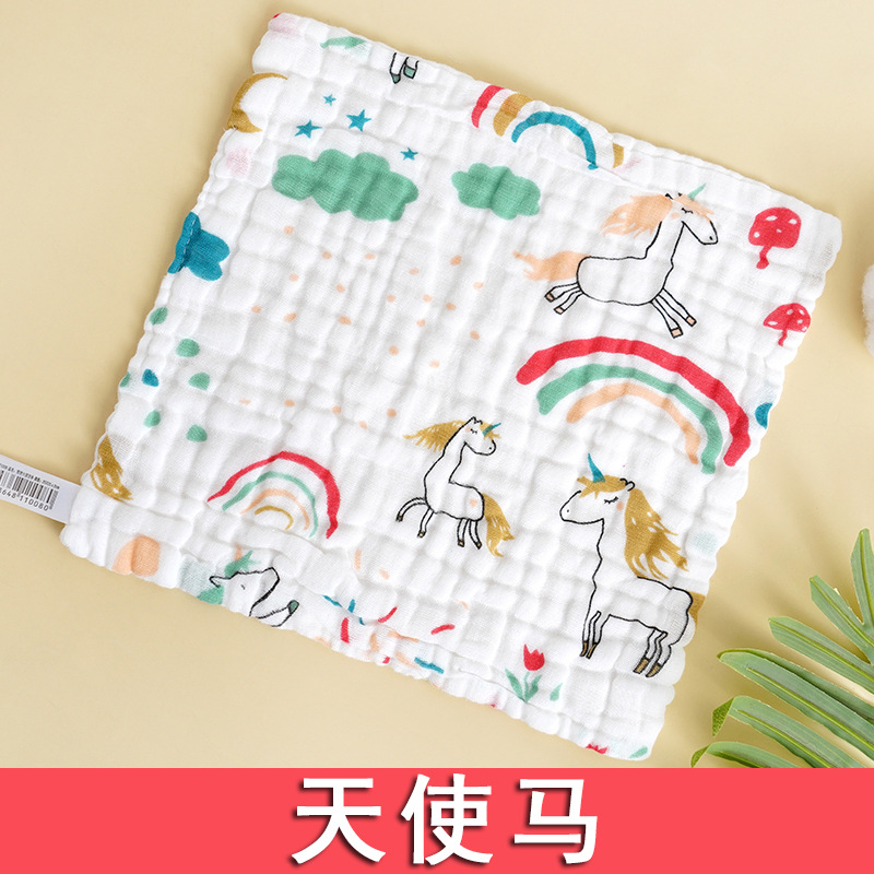 方巾纯棉六层纱布a类婴儿小方巾宝宝洗脸口水巾全棉手帕小方巾详情19