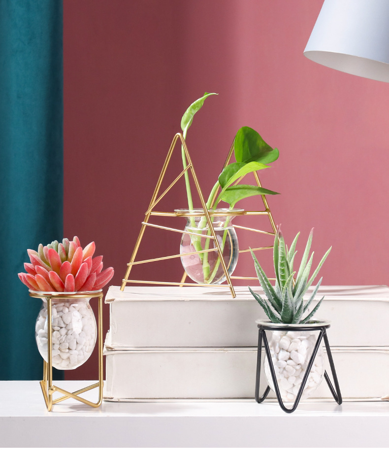 Nordic ins metal, ironwork, glass, hydroponic container, flower arrangement, creative home and office desktop flower arrangement pic 19