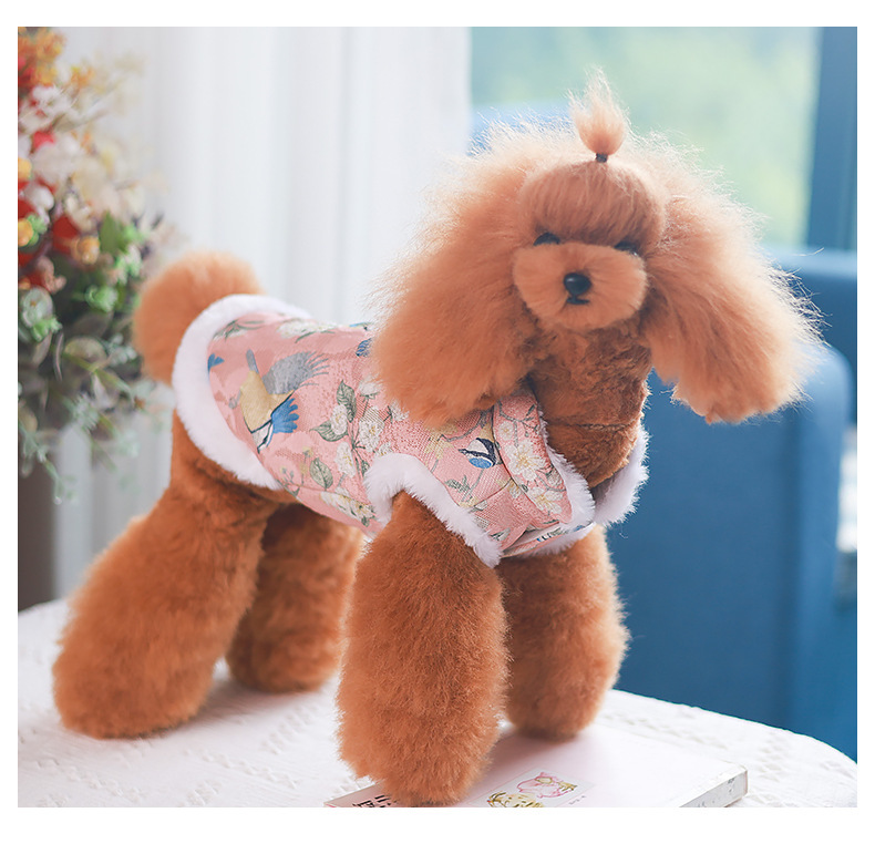 New autumn and winter Chinese-style classical Tang suit dog clothing, durable, thickened and warm pet clothing pic 15