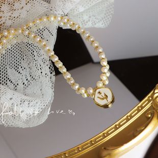 施家珍珠项链饰品女高级感精致毛衣链复古气质百搭小众锁骨链批发详情7