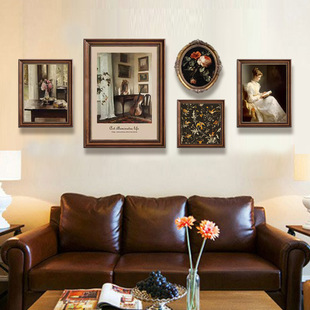 American-style entrance foyer hanging paintings, modern art, European-style vertical corridor and passageway decorative paintings, grand murals, large size pic 6