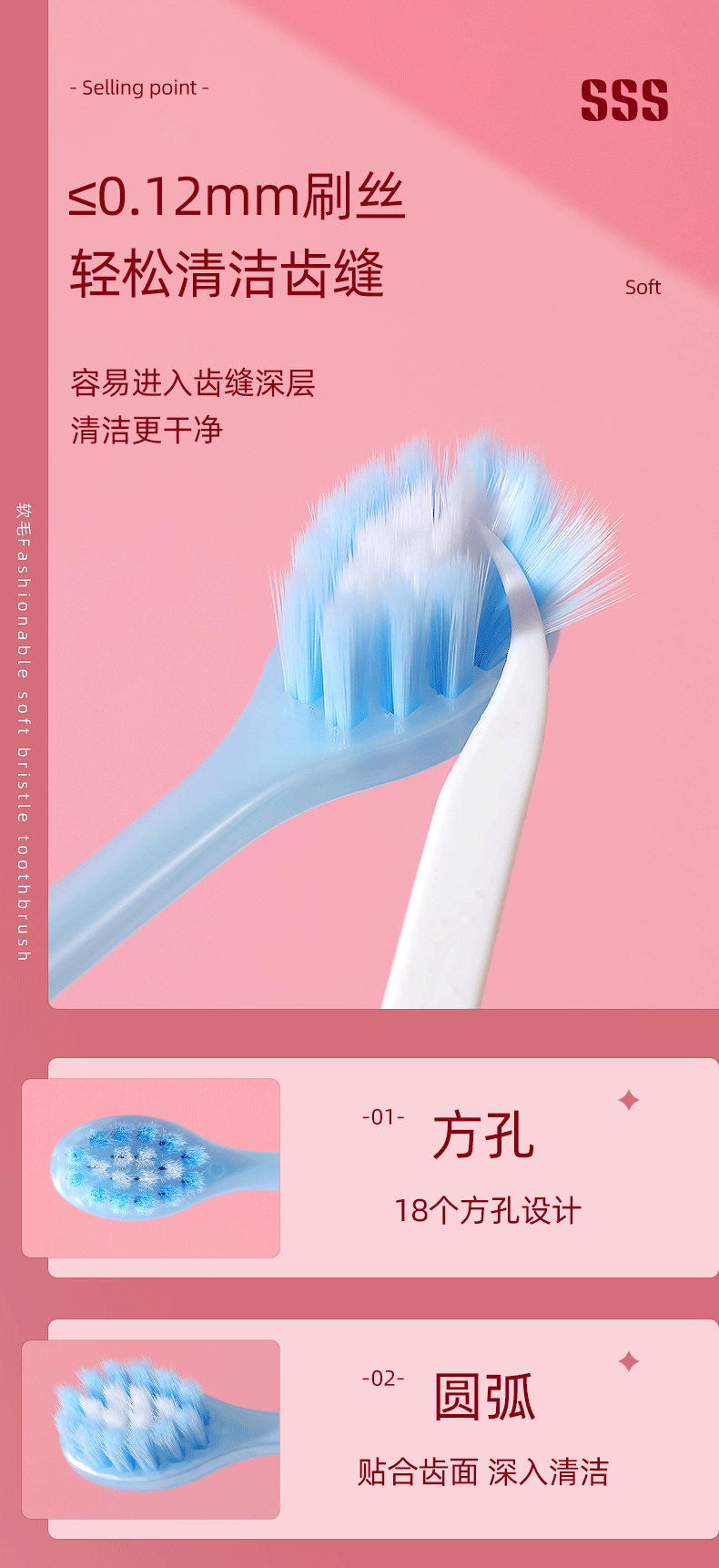 软毛牙刷小头成人家用女孕妇月子情侣超细毛高级牙刷厂家现货批发详情19