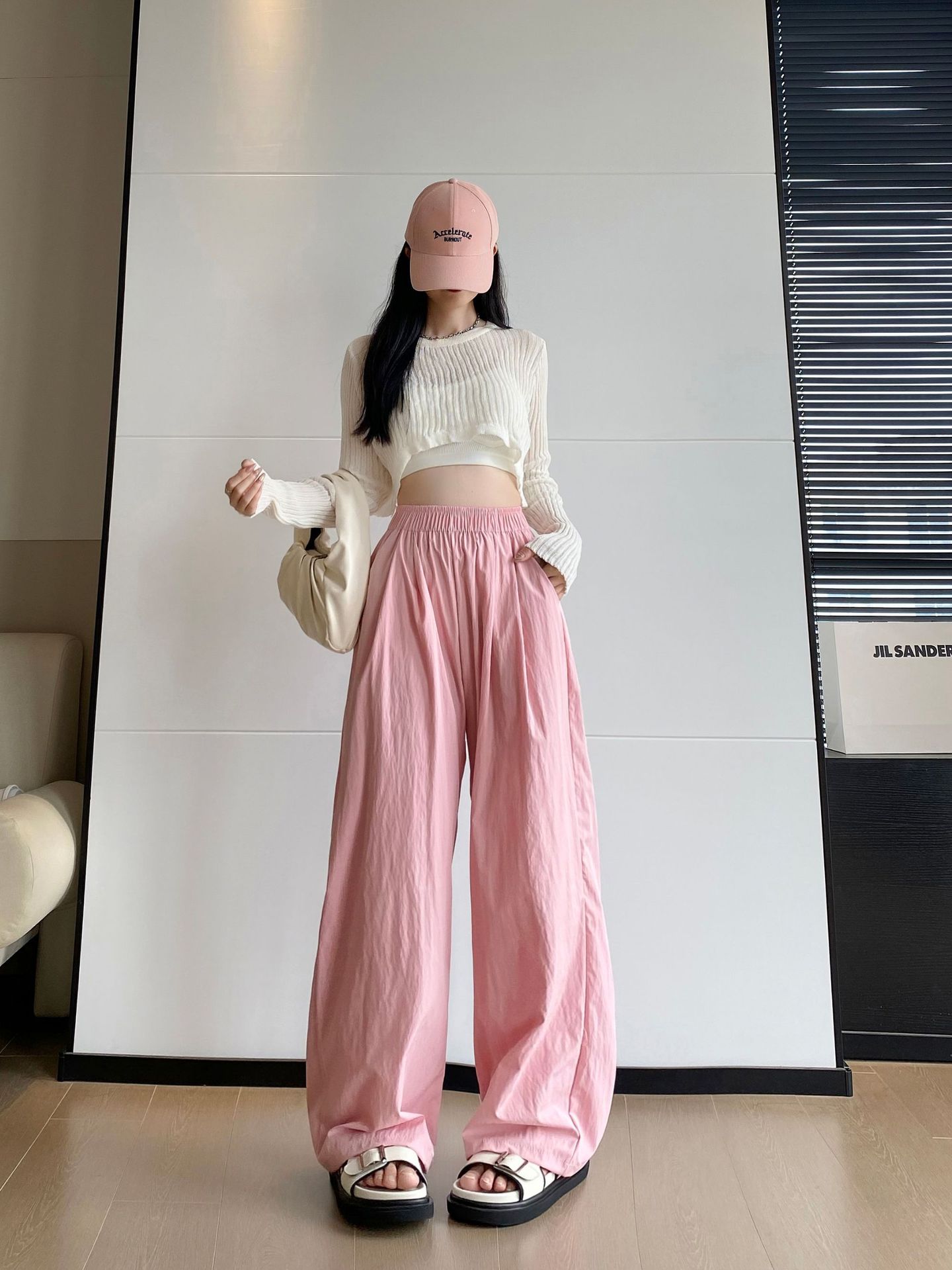 休闲裤女夏季新款高腰裤子显瘦速干大码清凉阔腿裤韩版百搭山本裤详情19