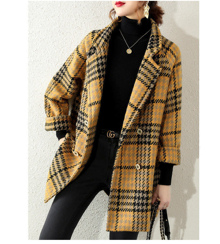 毛呢格子外套女秋冬款设计感小众简约气质西装上衣时尚2022新款详情13