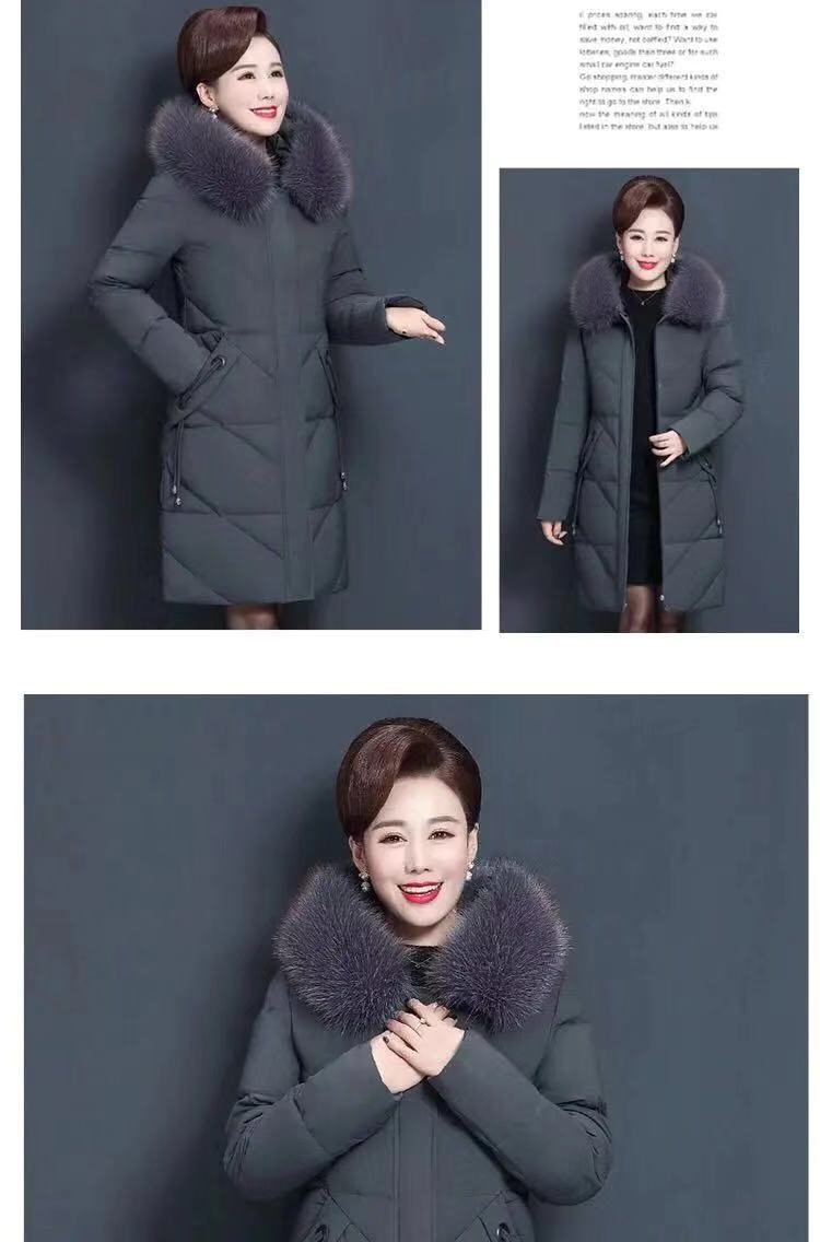 The 2021 new style of winter down jacket for middle-aged women is a thick and warm large-sized coat for middle-aged and elderly mothers in autumn and winter pic 8