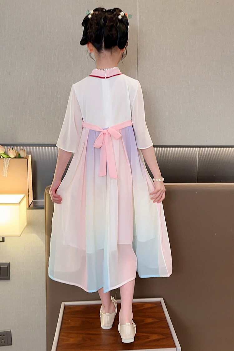 汉服女童春薄款中国风襦裙连衣裙古装超仙春季小女孩儿童唐装批发详情7