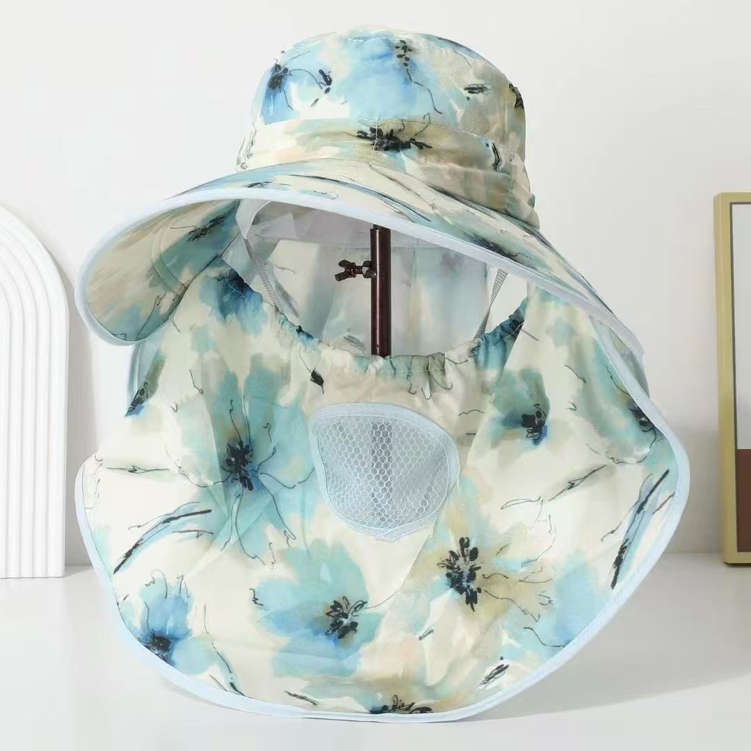 Summer tea-picking hats, women's sun protection hats, face and neck protection breathable wide-brimmed hats, UV-blocking sun hats, shawl hats pic 16