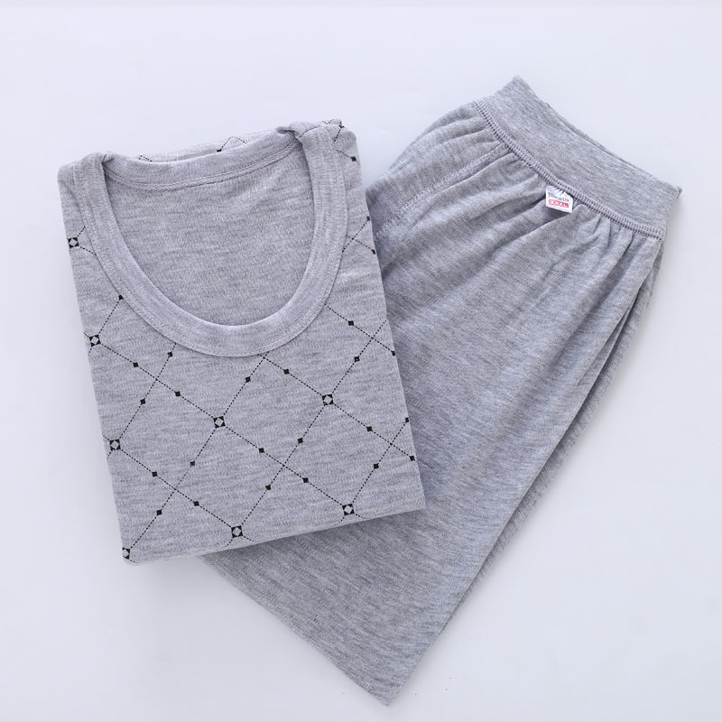 秋衣秋裤男士套装薄款打底保暖内衣线衣线裤内衣中青老年棉毛衫详情1