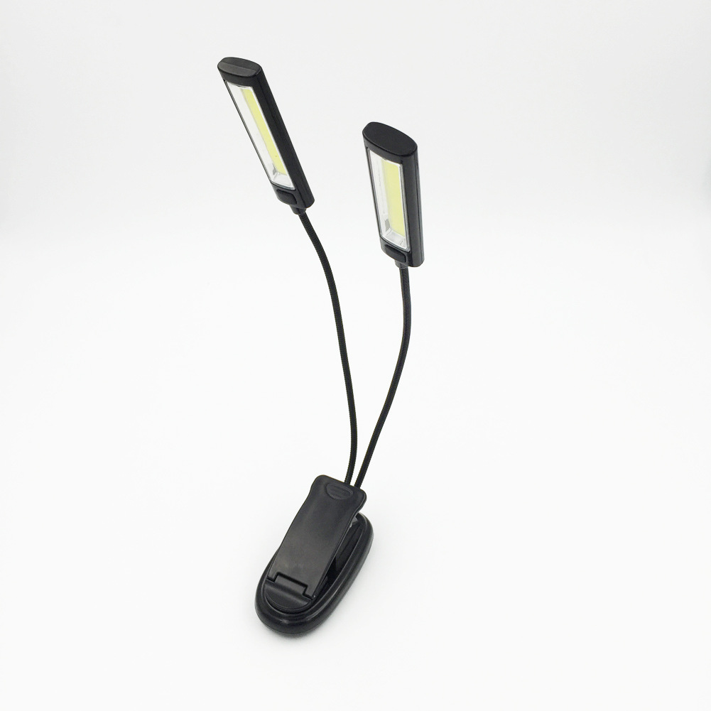 Dual-head book lamp with multi-angle adjustable battery type lighting pic 6