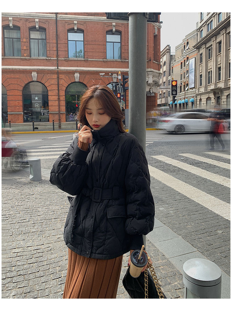 白色羽绒棉服女冬外套2022年新款轻薄收腰韩版欧货冬装短款面包服详情26