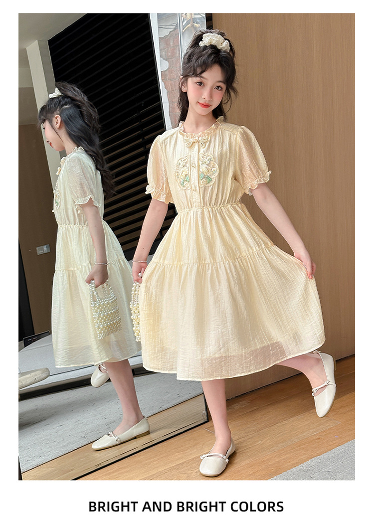 国潮女童连衣裙夏装2025新款儿童洋气时髦国风汉服裙子女孩夏款公主裙详情15