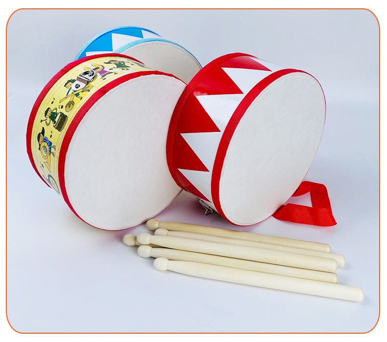 奥尔夫打击乐器儿童鼓双面军鼓6/8寸手拍鼓幼儿园教具表演用道具详情11