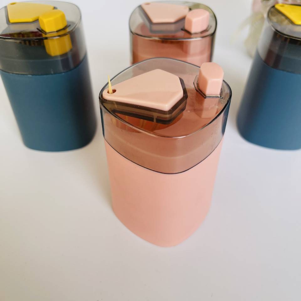 Small house toothpick box with toothpick press type toothpick bucket, colorful automatic plastic toothpick tube, creative toothpick can pic 10