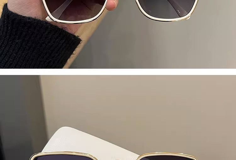 新款2024墨镜女高级感显脸小防紫外线太阳镜潮流亮边开车遮阳眼镜详情7
