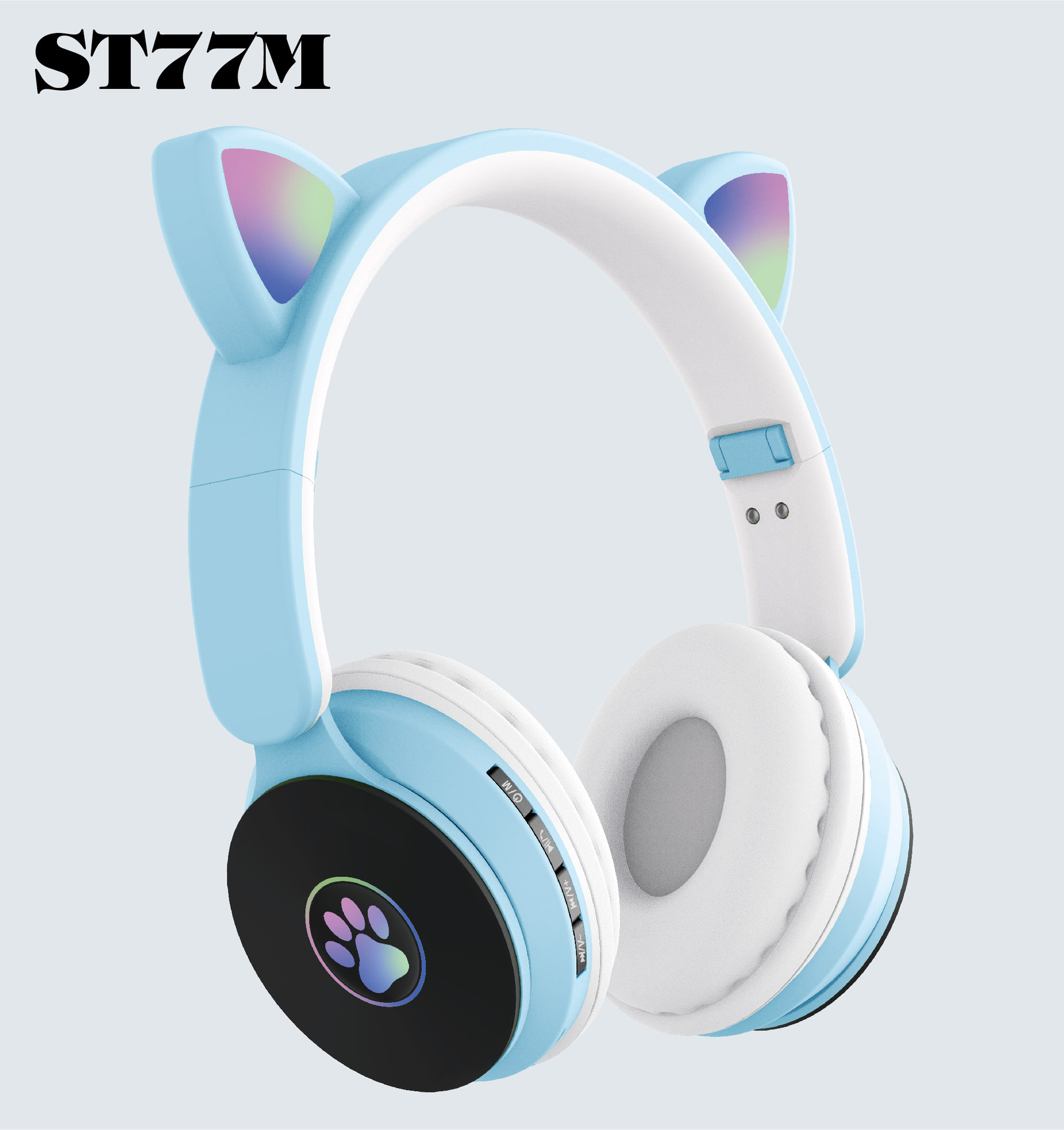 Новый головной гарнитур bluetooth 5.1 ST77M, светодиод с когтями кошки и кошки, с большой мощностью от источника наушников pic 5