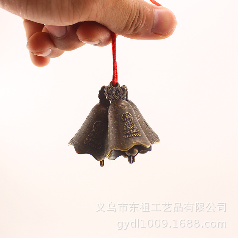 Ancient double dragon bells, Eight Immortals bells, Guanyin Buddhist scriptures relief, dragon bells, wind chimes, ancient green bells, golden bells, auspicious bell accessories and pendants pic 24
