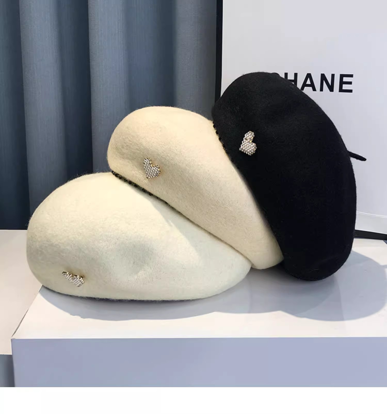 小众设计感贝雷帽女秋冬保暖毛呢帽子显脸小画家帽日系复古南瓜帽详情8