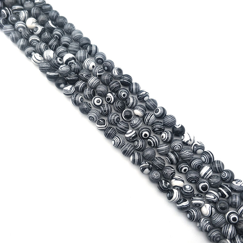 Jewelry accessories, malachite loose beads, semi-finished products, beads strung together to form round beads, DIY cross-border bead matching, large quantity discounts pic 3