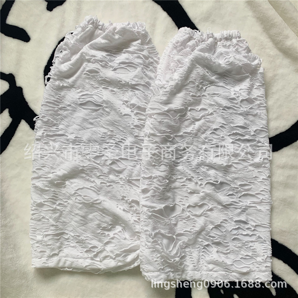 Summer thin, breathable, perforated and unique leg warmers, subculture dark white, shatter-looking sock leg warmers, y2k hot girl pic 2