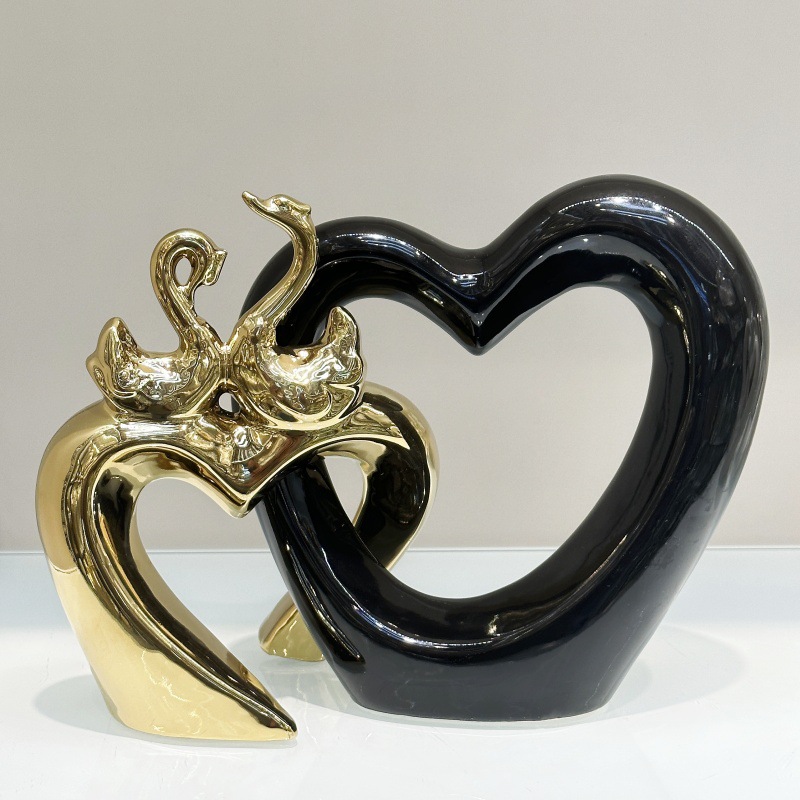 跨境轻奢现代电镀陶瓷花瓶动物高级艺术品创意插花陶瓷工艺品摆件详情5